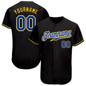 Black Royal-Gold Authentic Baseball Jersey, Custom Baseball…