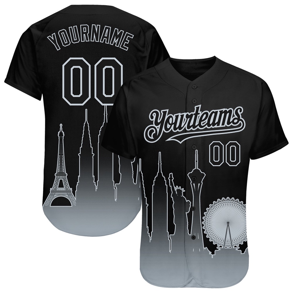 Black Silver 3D Las Vegas City Edition Fade Fashion Authentic Baseball Jersey, Custom Baseball Jersey, Personalized Sport Jersey Black Silver 3D Las Vegas City Edition Fade Fashion Authentic Baseball Jersey, Custom Baseball Jersey, Personalized Sport Jersey