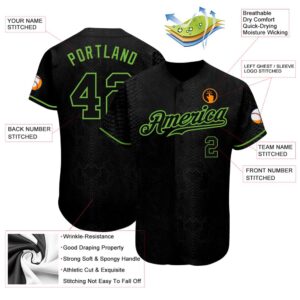 Black Snakeskin Black Neon Green 3D Pattern Design Authentic Baseball Jersey Custom Baseball Jersey Personalized Sport Jersey 2 mjbp0b.jpg