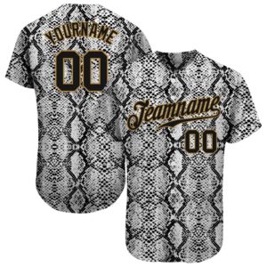 Black Snakeskin Black-Old Gold 3D Pattern Design…