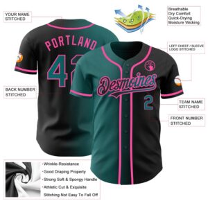 Black Teal Pink Authentic Gradient Fashion Baseball Jersey Custom Baseball Jersey Personalized Sport Jersey 2 pulp7k.jpg