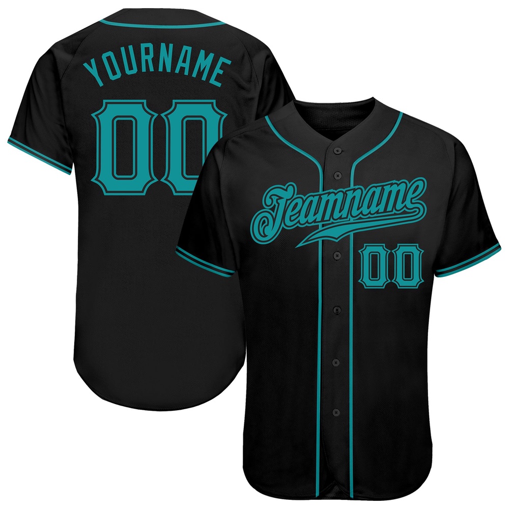Black Teal Authentic Baseball Jersey, Custom Baseball Jersey, Personalized Sport Jersey Black Teal Authentic Baseball Jersey, Custom Baseball Jersey, Personalized Sport Jersey