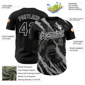 Black White 3D Pattern Design Animal Pitbull Dog Authentic Baseball Jersey Custom Baseball Jersey Personalized Sport Jersey 2 xeobzs.jpg