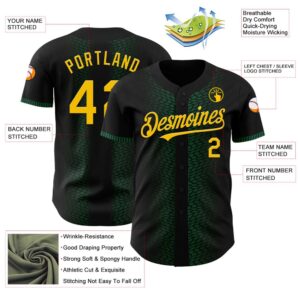 Black Yellow Kelly Green 3D Pattern Design Geometric Shapes Authentic Baseball Jersey Custom Baseball Jersey 2 sq5fkz.jpg