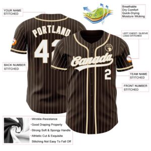 Brown White Pinstripe City Cream Authentic Baseball Jersey Custom Baseball Jersey Personalized Sport Jersey 2 myezyv.jpg