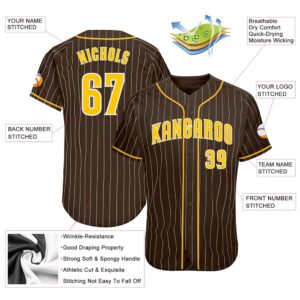 Brown White Pinstripe Gold White Authentic Baseball Jersey Custom Baseball Jersey Personalized Sport Jersey 2 gk7pcq.jpg
