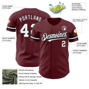 Burgundy White Black Authentic Baseball Jersey Custom Baseball Jersey Personalized Sport Jersey 2 wu9bg8.jpg