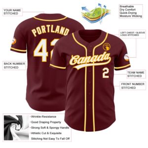 Burgundy White Gold Authentic Baseball Jersey Custom Baseball Jersey Personalized Sport Jersey 2 cktmwk.jpg