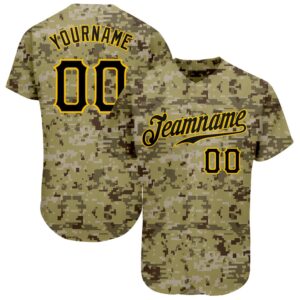 Camo Black-Gold Authentic Salute To Service Baseball…