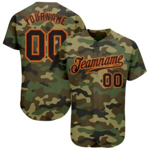 Camo Black-Orange Authentic Salute To Service Baseball…