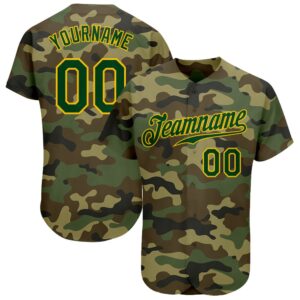Camo Green-Gold Authentic Salute To Service Baseball…