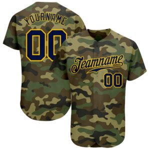 Camo Navy-Gold Authentic Salute To Service Baseball…