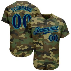 Camo Navy-Teal Authentic Salute To Service Baseball…