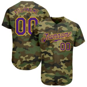 Camo Purple-Gold Authentic Salute To Service Baseball…
