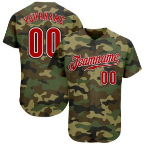Camo Red-Black Authentic Salute To Service Baseball…