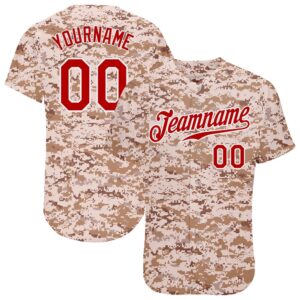 Camo Red-White Authentic Salute To Service Baseball…