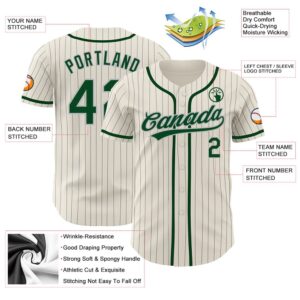 Cream Gray Pinstripe Green Authentic Baseball Jersey Custom Baseball Jersey Personalized Sport Jersey 2 scdo2z.jpg