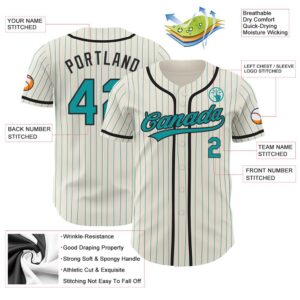 Cream Teal Pinstripe Black Authentic Baseball Jersey Custom Baseball Jersey Personalized Sport Jersey 2 g3ukxa.jpg