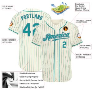 Cream Teal Pinstripe Teal Gray Authentic Baseball Jersey Custom Baseball Jersey Personalized Sport Jersey 2 iitbca.jpg