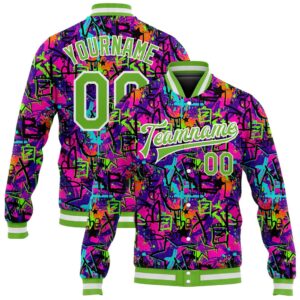 Custom Graffiti Pattern Neon Green White 3D…