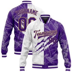 Custom Graffiti Pattern Purple Old Gold Scratch…