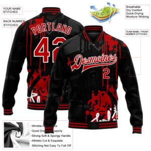 Custom Graffiti Pattern Red Black Dark Abstract Urban Street Art 3D Bomber Full Snap Baseball Jacket 9286 Custom Team Jacket 2 k34rc5.jpg