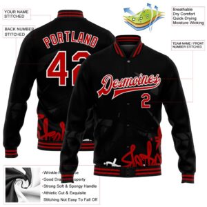 Custom Graffiti Pattern Red Black Dark Abstract Urban Street Art 3D Bomber Full Snap Baseball Jacket Custom Team Jacket 2 q0xonf.jpg