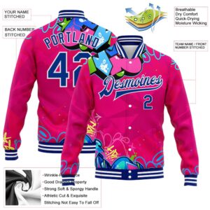 Custom Graffiti Pattern Royal White Hiphop Abstract Urban Street Art 3D Bomber Full Snap Baseball Jacket Custom Team Jacket 2 qjujzm.jpg