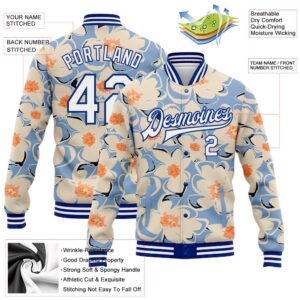 Custom Graffiti Pattern White Royal Flower Pastoral Style 3D Bomber Full Snap Baseball Jacket Custom Team Jacket 2 jwbtbq.jpg
