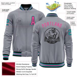 Custom Gray Aqua Black Pink Bomber Varsity Letterman Zipper Jacket Custom Team Jacket 2 szpgzc.jpg