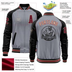 Custom Gray Crimson Black City Cream Bomber Varsity Baseball Jacket Custom Team Jacket 2 p4eeki.jpg