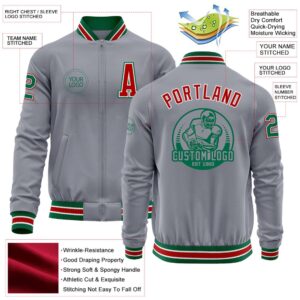 Custom Gray Kelly Green Red Bomber Varsity Letterman Zipper Jacket Custom Team Jacket 2 kcm9n7.jpg