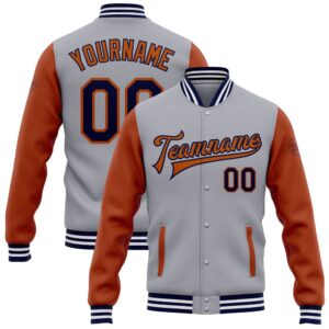 Custom Gray Navy Texas Orange Bomber Full…