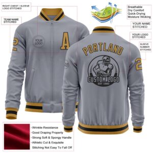 Custom Gray Old Gold Black Bomber Varsity Letterman Zipper Jacket Custom Team Jacket 2 e76xax.jpg
