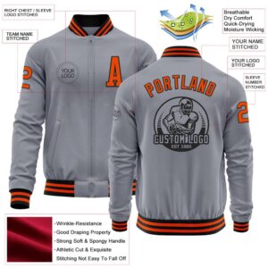 Custom Gray Orange Black Bomber Varsity Letterman Zipper Jacket Custom Team Jacket 2 tsufzp.jpg