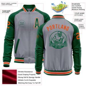 Custom Gray Orange Kelly Green Varsity Baseball Jacket Custom Team Jacket 2 eqrwjc.jpg