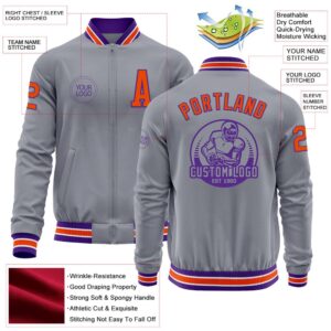 Custom Gray Orange Purple Bomber Varsity Baseball Jacket Custom Team Jacket 2 gaps7w.jpg