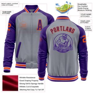 Custom Gray Orange Purple Varsity Baseball Jacket Custom Team Jacket 2 bonzjf.jpg