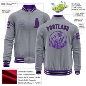 Custom Gray Purple Black Bomber Varsity Letterman Zipper Jacket Custom Team Jacket 2 mmchgv.jpg