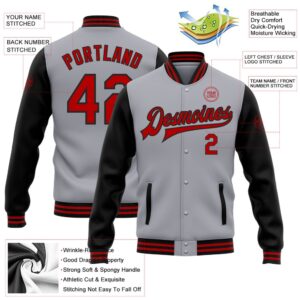 Custom Gray Red Black Bomber Full Snap Varsity Baseball Jacket Custom Team Jacket 2 jv1svz.jpg