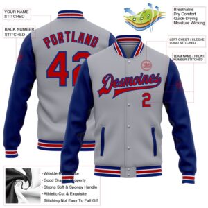 Custom Gray Red Royal Bomber Full Snap Varsity Baseball Jacket Custom Team Jacket 2 jvj3lc.jpg