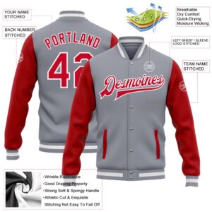Custom Gray Red White Bomber Full Snap Varsity Baseball Jacket Custom Team Jacket 2 mdclhx.jpg