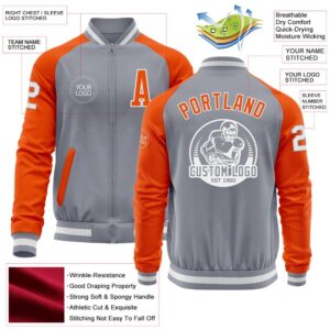 Custom Gray White Orange Bomber Varsity Baseball Jacket Custom Team Jacket 2 gfj3tj.jpg