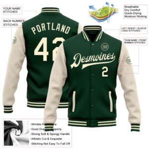 Custom Green Cream Bomber Full Snap Varsity Baseball Jacket Custom Team Jacket 2 r7gh75.jpg