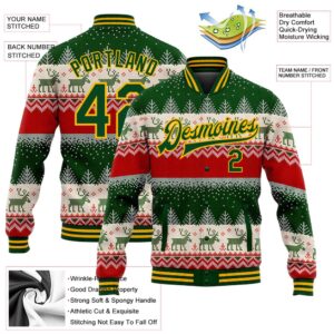 Custom Green Gold Christmas Reindeers 3D Bomber Full Snap Baseball Jacket Custom Team Jacket 2 c8u8rp.jpg