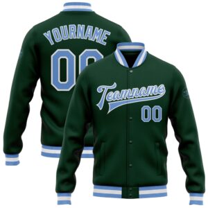 Custom Green Light Blue White Bomber Full…