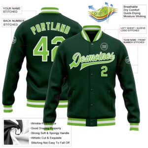 Custom Green Neon Green White Bomber Full Snap Baseball Jacket Custom Team Jacket 2 qemta4.jpg