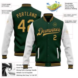 Custom Green Old Gold Black Bomber Full Snap Varsity Baseball Jacket Custom Team Jacket 2 b4hykx.jpg