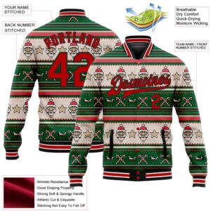 Custom Green Red Black Christmas 3D Bomber Full Snap Baseball Jacket Custom Team Jacket 2 jy5n6h.jpg
