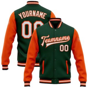Custom Green White Orange Black Bomber Full…